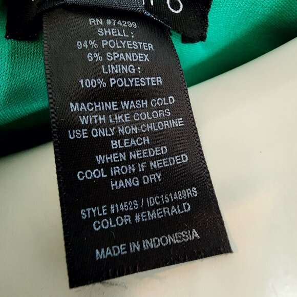 Enfocus Studio Dress Womens Size 6 Solid All Emerald Green Textured Pleated Cute - Picture 6 of 6